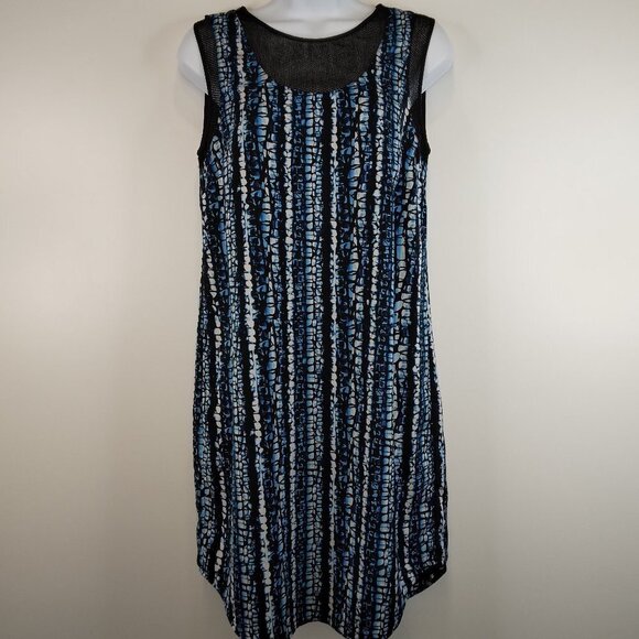 DKNY Blue Print Sleeveless Dress Size XS - Picture 1 of 12